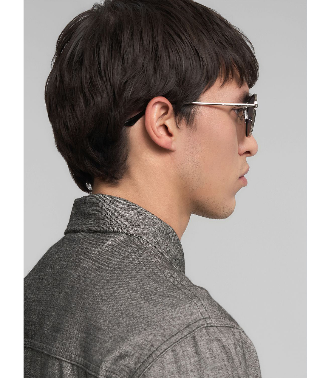 ヘリンボーン オーバーシャツジャケット 詳細画像 ブラック/ホワイト 7